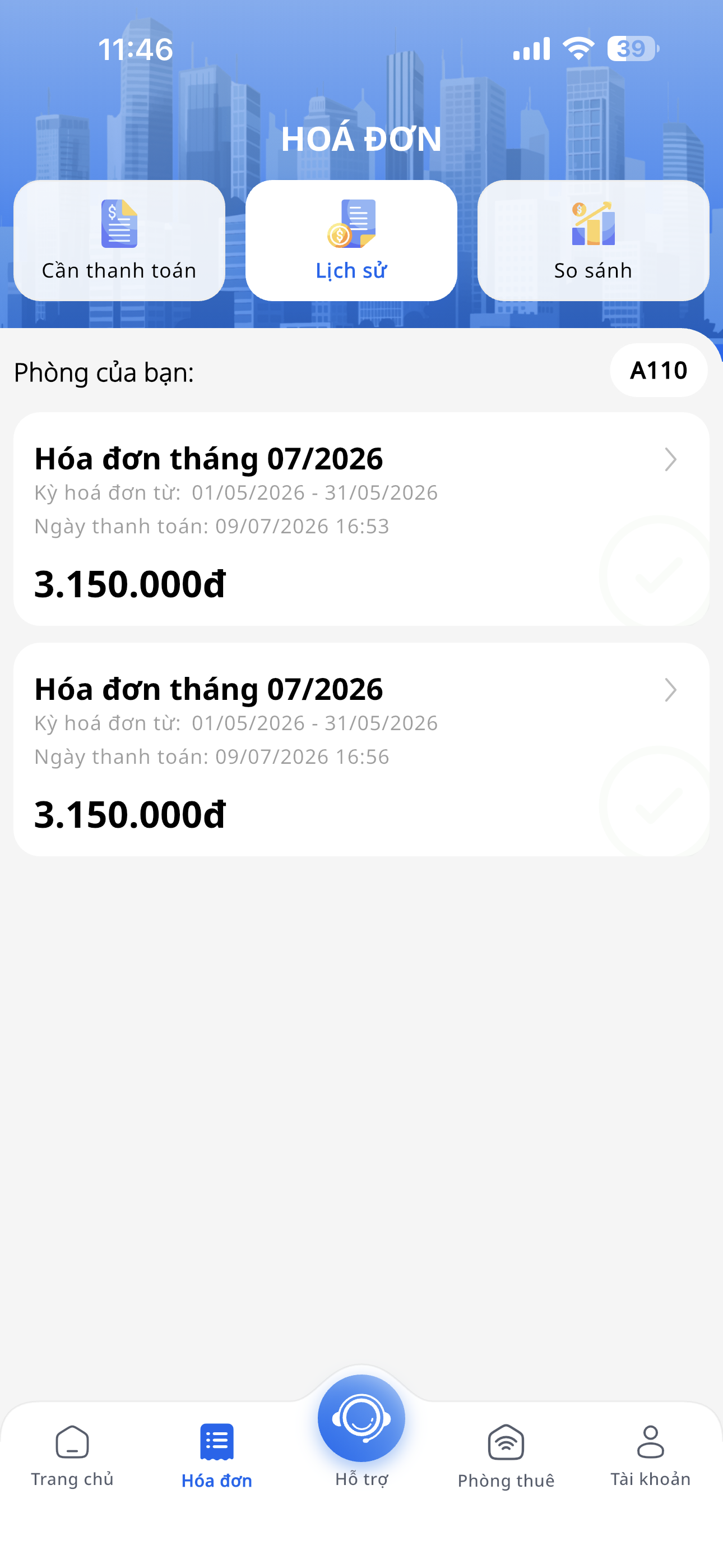 Tenant App Screen 1